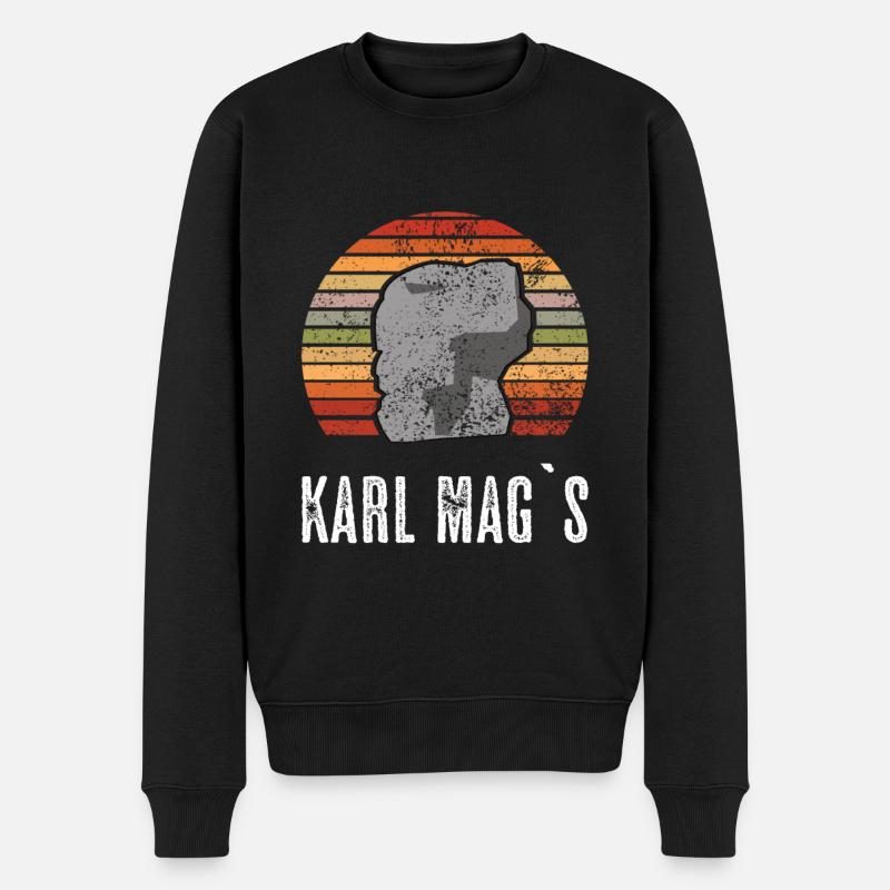 Karl Mag's - Retro Vintage Karl Marx Monument - Männer Premium Bio Pullover - Schwarz