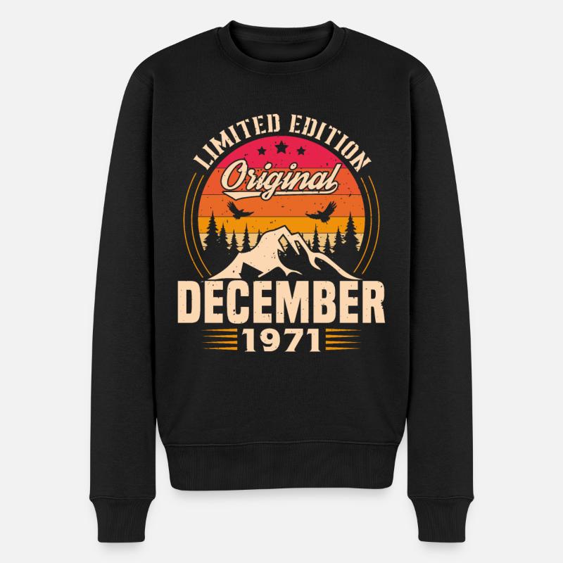 Geburtstagsgeschenk geboren im Dezember 1971 - Männer Premium Bio Pullover - Schwarz