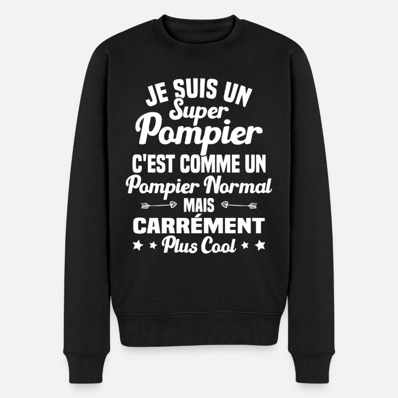Super Pompier Humour Cadeau - Pull Premium bio Homme - noir