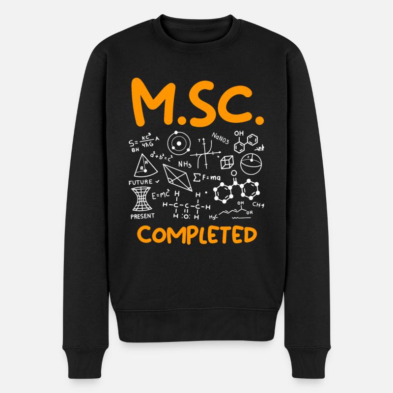 M.Sc completed Master Abschluss Master of Science - Männer Premium Bio Pullover - Schwarz