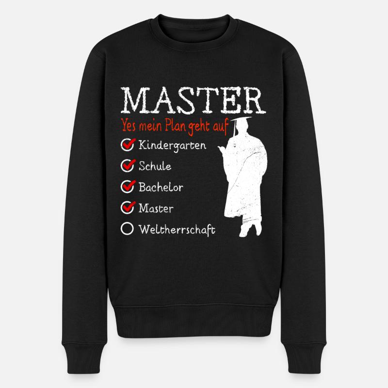 Kindergarten Weltherrschaft Master Abschluss - Männer Premium Bio Pullover - Schwarz