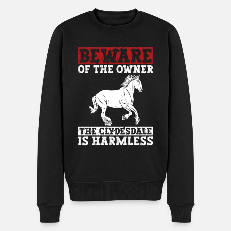 Clydesdale Reiter Pferd - Pull Premium bio Homme - noir