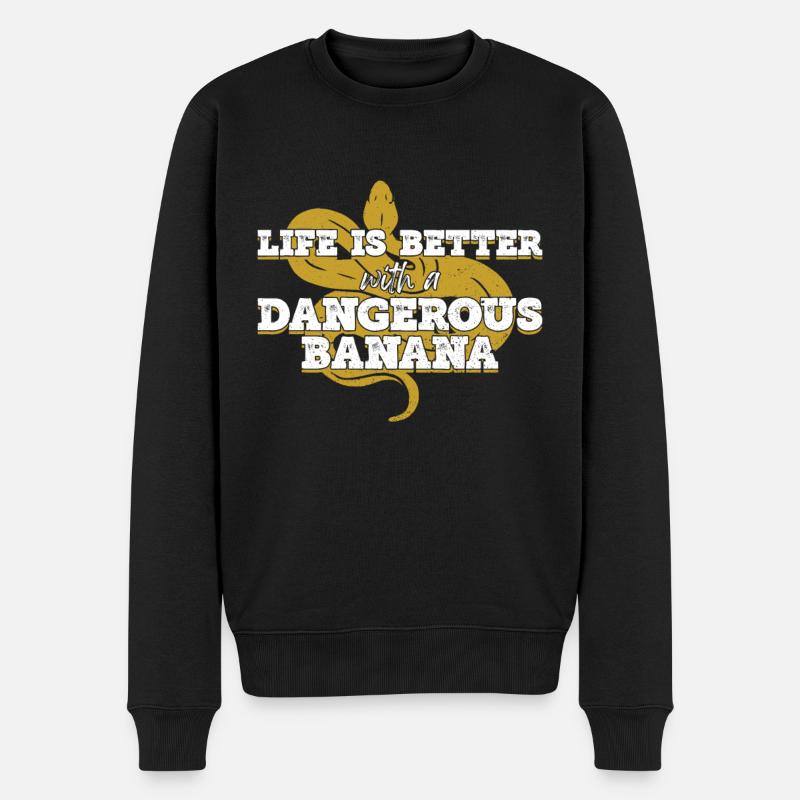 Bananenkugel Python Königspython - Männer Premium Bio Pullover - Schwarz