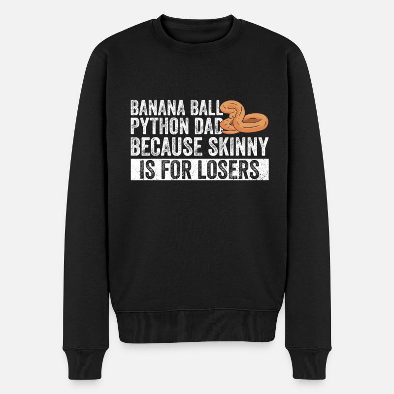 Königspython Bananenkugel Python - Männer Premium Bio Pullover - Schwarz