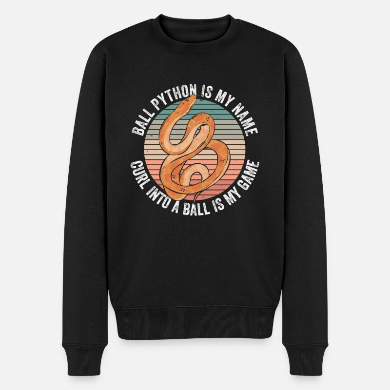 Königspython Bananenkugel Python - Männer Premium Bio Pullover - Schwarz