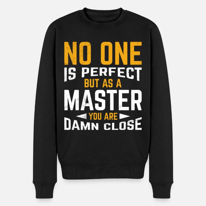 Niemand ist perfekt aber fast Master Abschluss - Männer Premium Bio Pullover - Schwarz