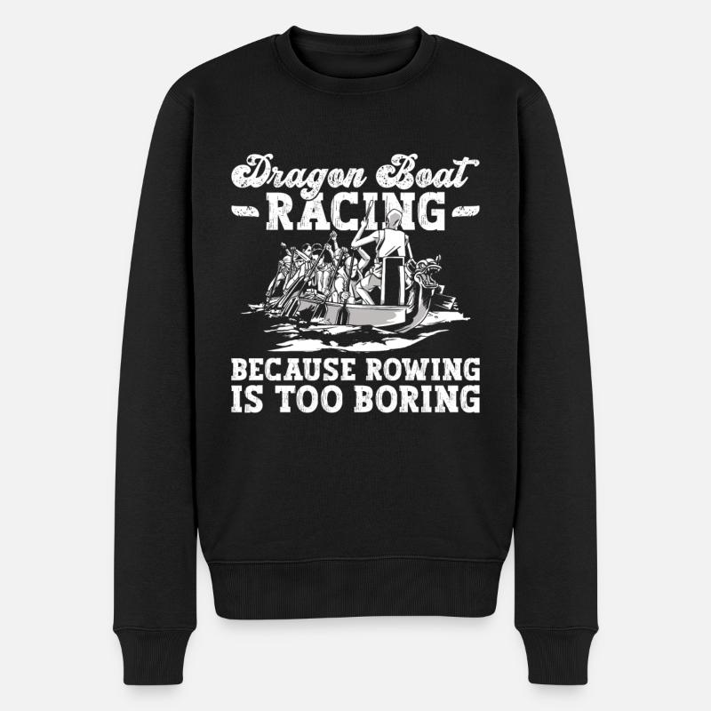 Drachenboot - Männer Premium Bio Pullover - Schwarz