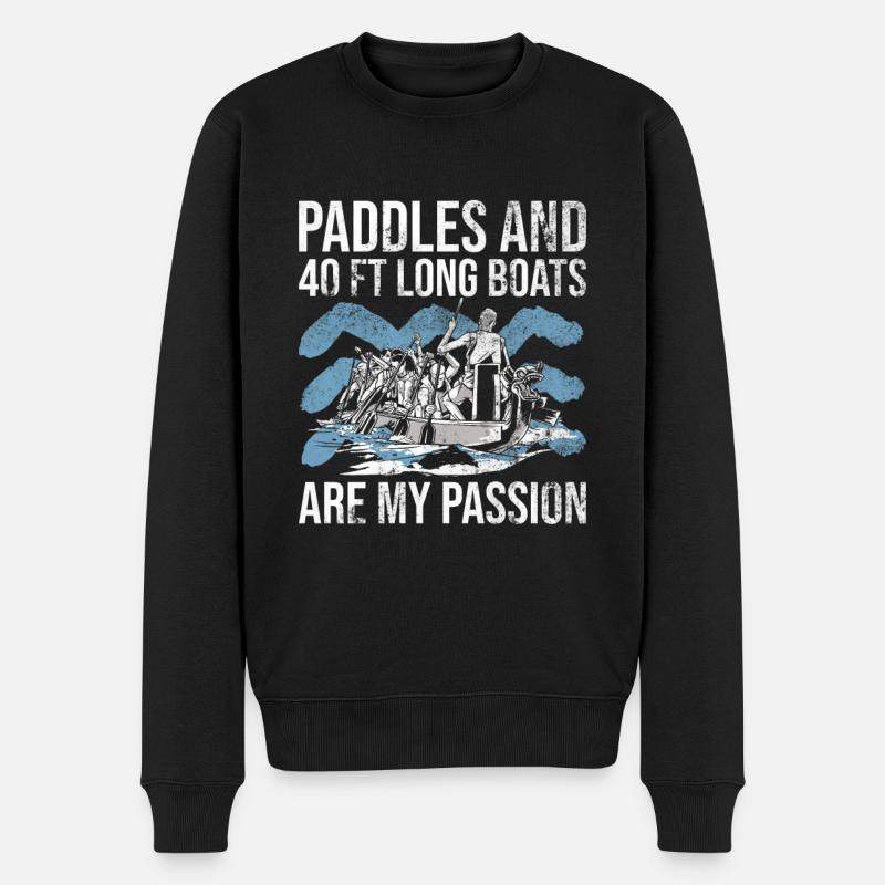 Chinesische Bootsrennen Und Drachenboot - Männer Premium Bio Pullover - Schwarz