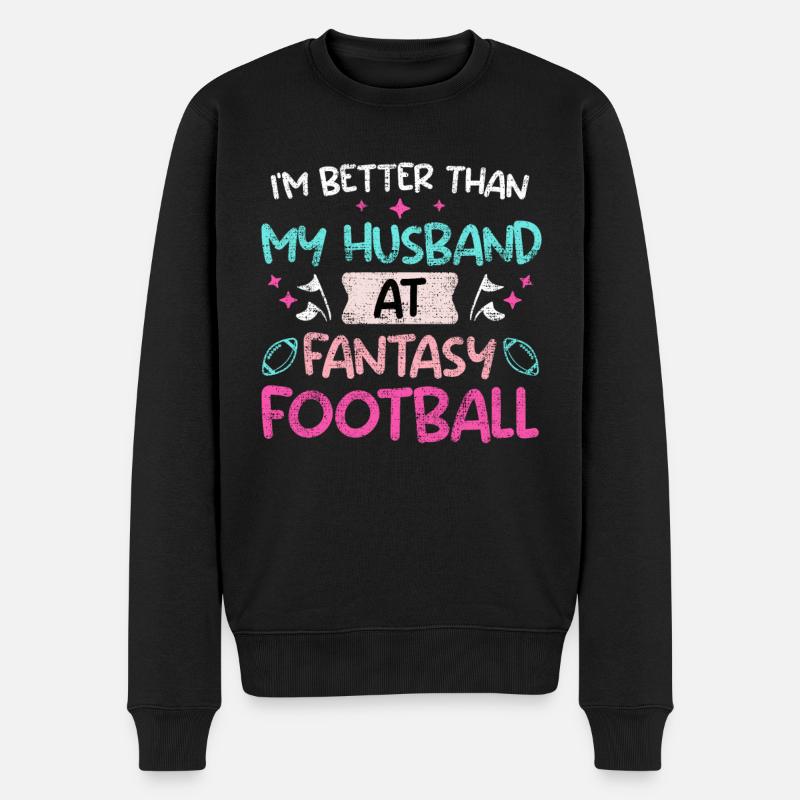 Fantasy Football Ehefrau - Männer Premium Bio Pullover - Schwarz