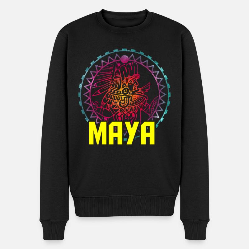 Maya Zivilisation Mittelamerika - Männer Premium Bio Pullover - Schwarz