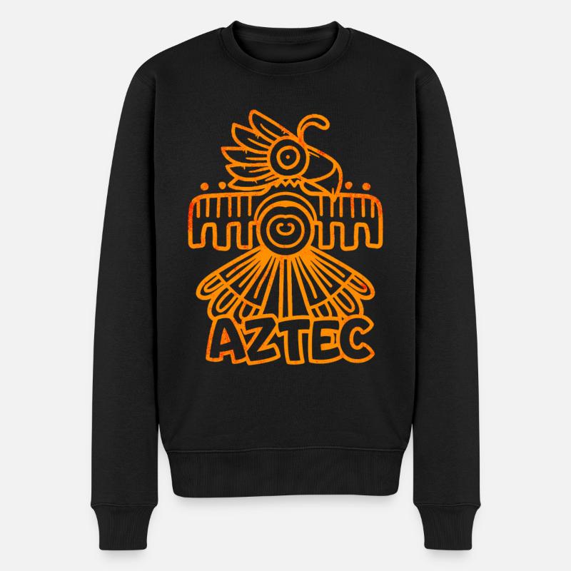 Azteken Gott - Männer Premium Bio Pullover - Schwarz