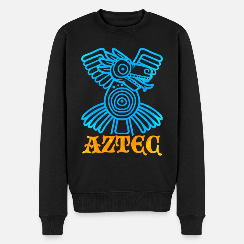 Azteken Gott - Männer Premium Bio Pullover - Schwarz