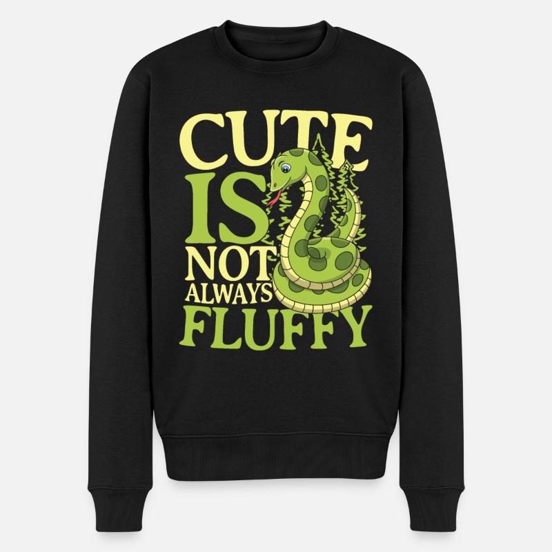 CUTE IS NOT ALWAYS FLUFFY - Männer Premium Bio Pullover - Schwarz