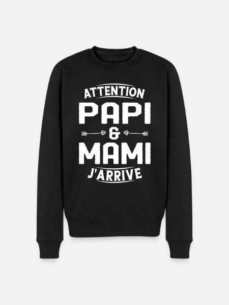 Papi et Mamie j'arrive - Pull Premium bio Homme - noir