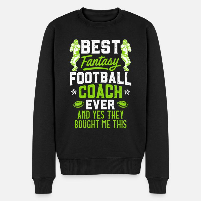 Bester Fantasy Football Coach - Männer Premium Bio Pullover - Schwarz