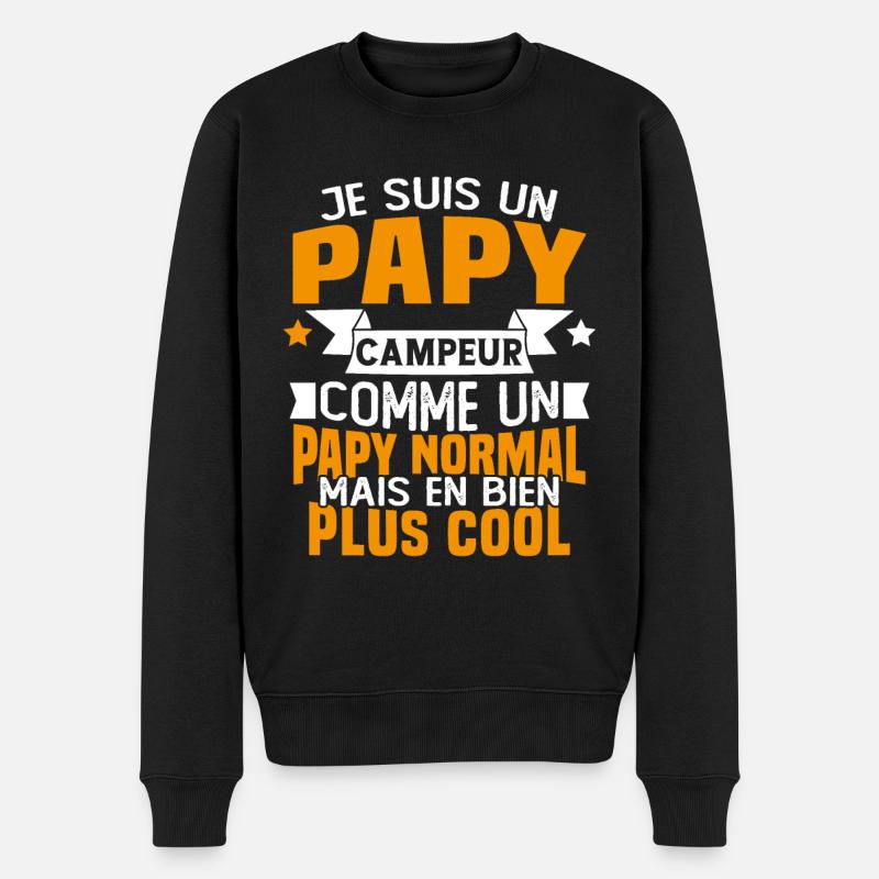 Un papy campeur comme un papy normal - Pull Premium bio Homme - noir