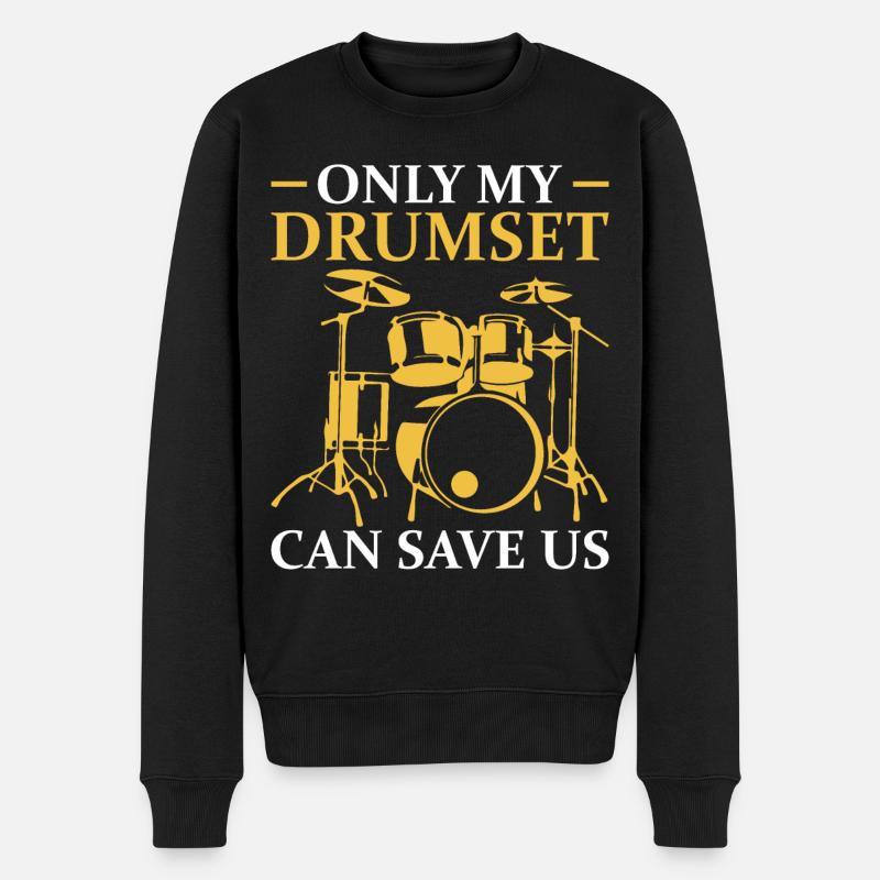 Batteur Drumsticks Drums Musicien - Pull Premium bio Homme - noir