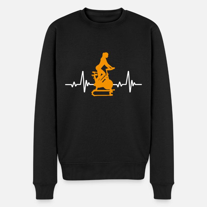 Rythme cardiaque Cyclisme d'intérieur - Pull Premium bio Homme - noir