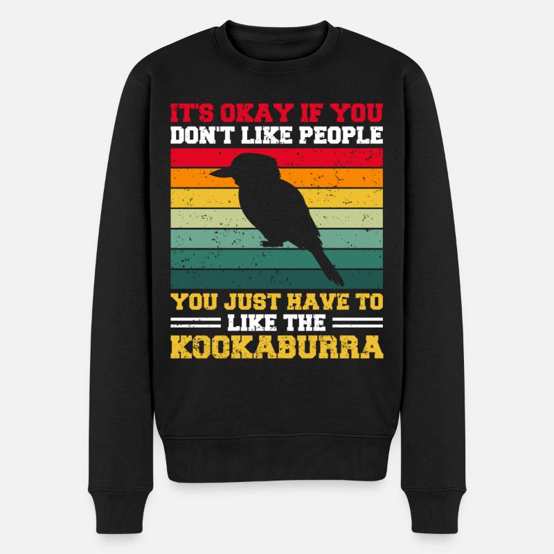 Kookaburra Vogelliebhaber Zitat Kookaburra -Fan - Männer Premium Bio Pullover - Schwarz