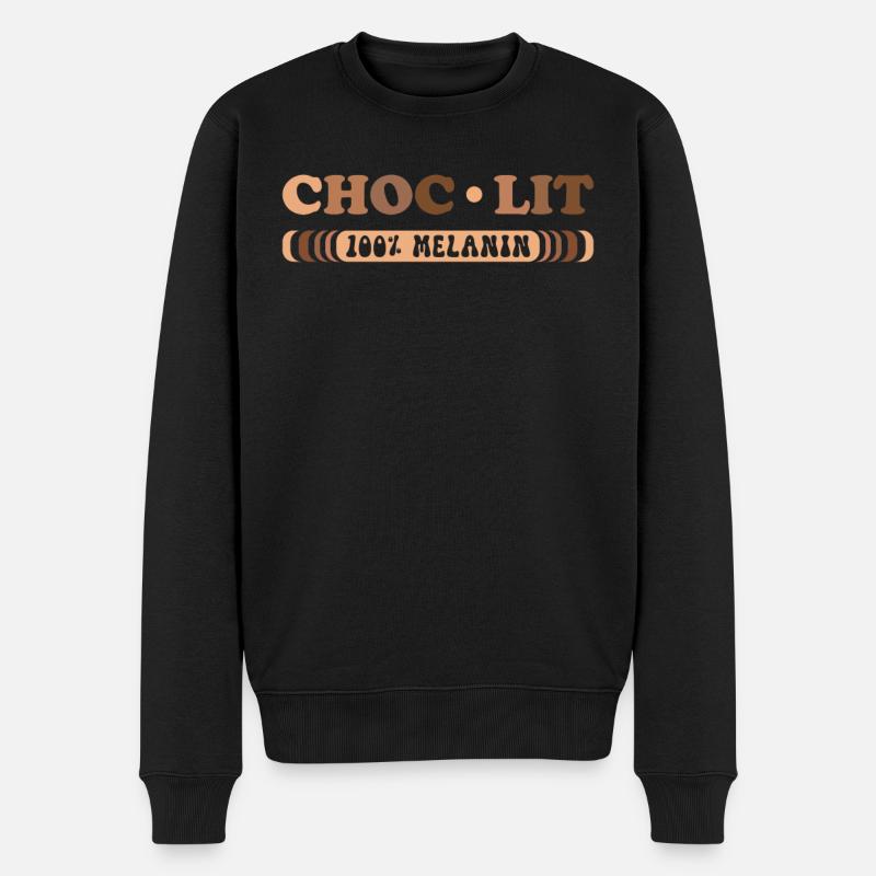 Choc-lit Schwarz Dunkle Hautfarbe Melanin Afrika - Männer Premium Bio Pullover - Schwarz