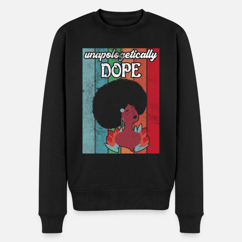 Unapologetically Afrikanische Frau - Männer Premium Bio Pullover - Schwarz