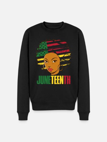 Celebrate Juneteenth USA America African Woman - Men's Premium Organic Jumper - black