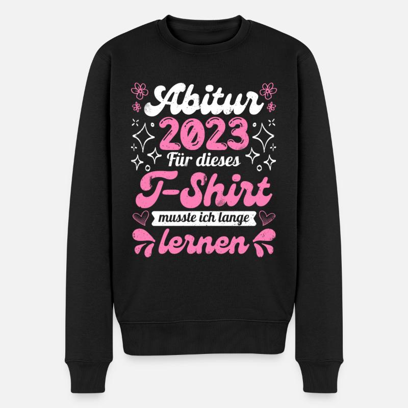 Abitur 2023 musste lange lernen Abitur - Männer Premium Bio Pullover - Schwarz
