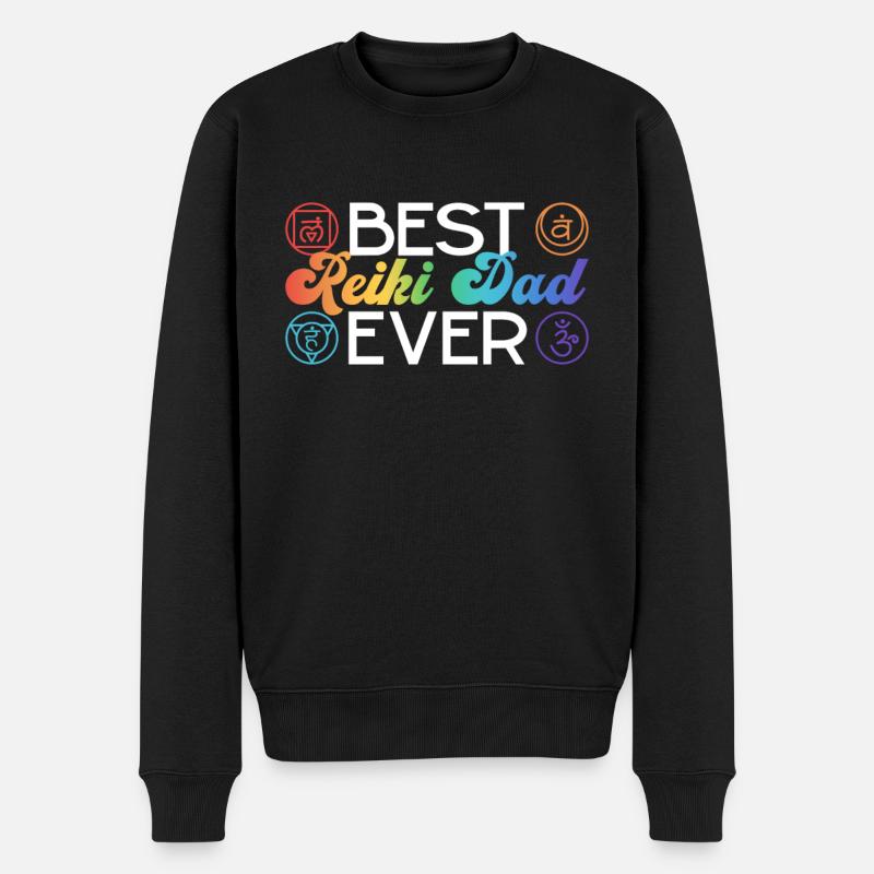 Reikimeister Papa Reiki Vater - Männer Premium Bio Pullover - Schwarz