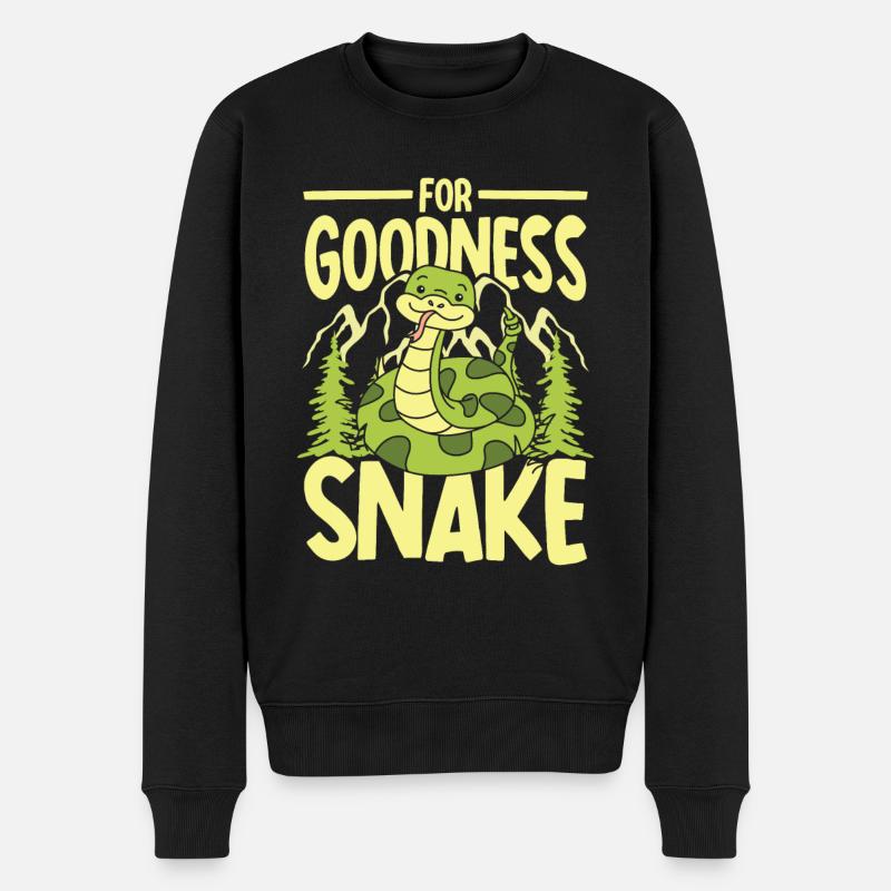 For Goodness Snake - Männer Premium Bio Pullover - Schwarz