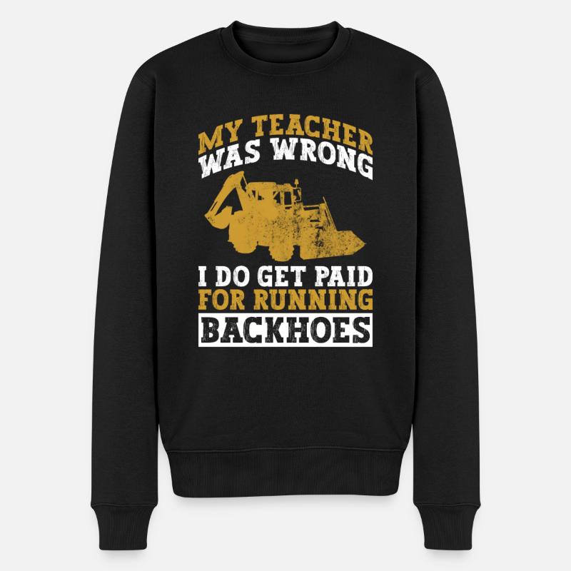 Baggerfahrer Bagger - Männer Premium Bio Pullover - Schwarz