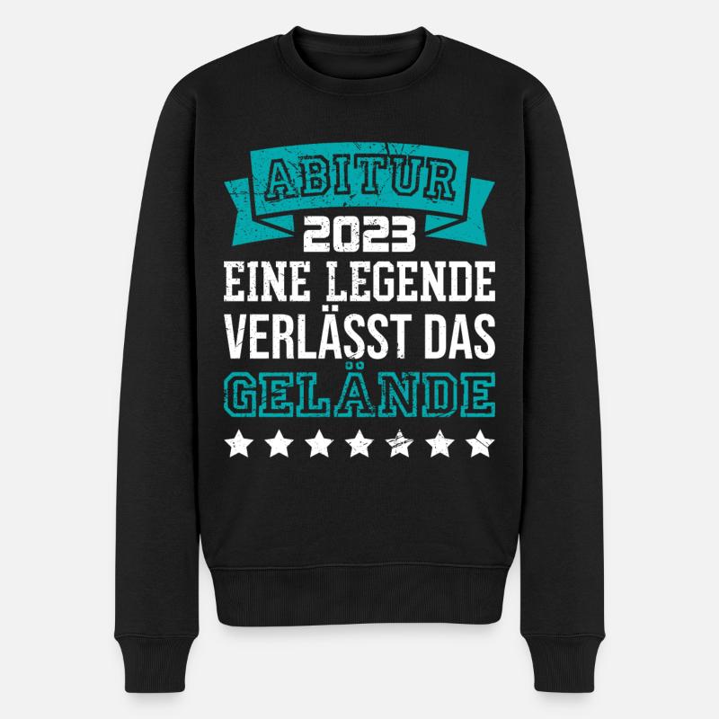 Abi 2023 eine Legende verlässt das Gelände Abitur - Männer Premium Bio Pullover - Schwarz