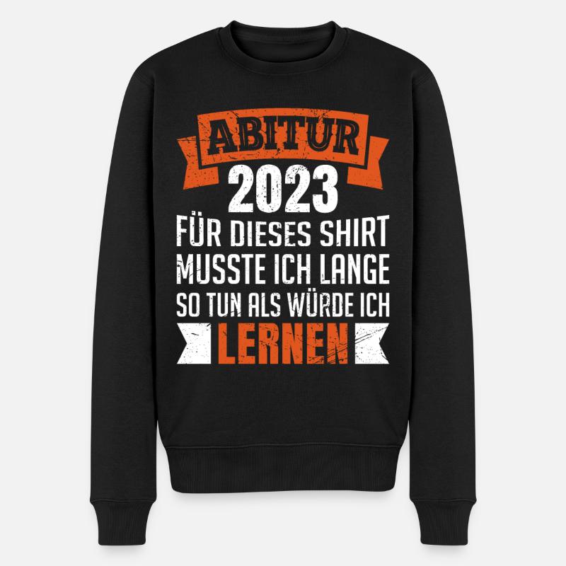 Abitur musste lange so tun als würde ich lernen - Männer Premium Bio Pullover - Schwarz