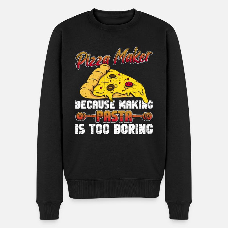 Pizza Pizzabäcker Pizzaolo - Männer Premium Bio Pullover - Schwarz