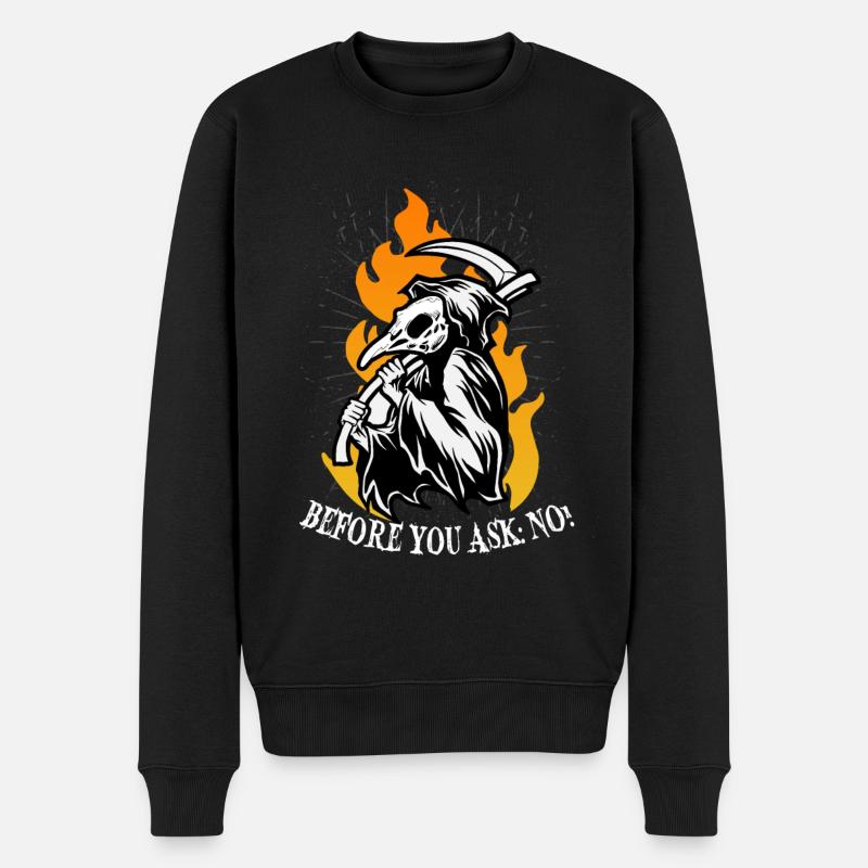 Before you ask: No! - Männer Premium Bio Pullover - Schwarz