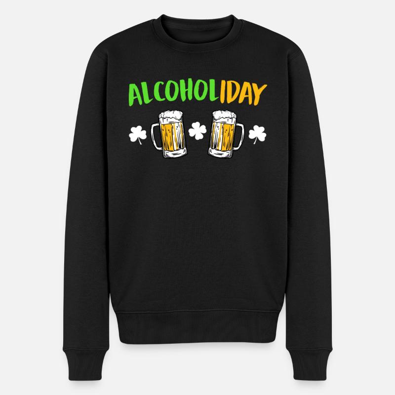 Alcoholiday St. Patricks Day - Männer Premium Bio Pullover - Schwarz