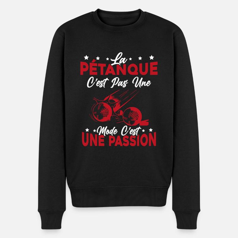 la pétanque Est Une Passion Cadeau - Pull Premium bio Homme - noir