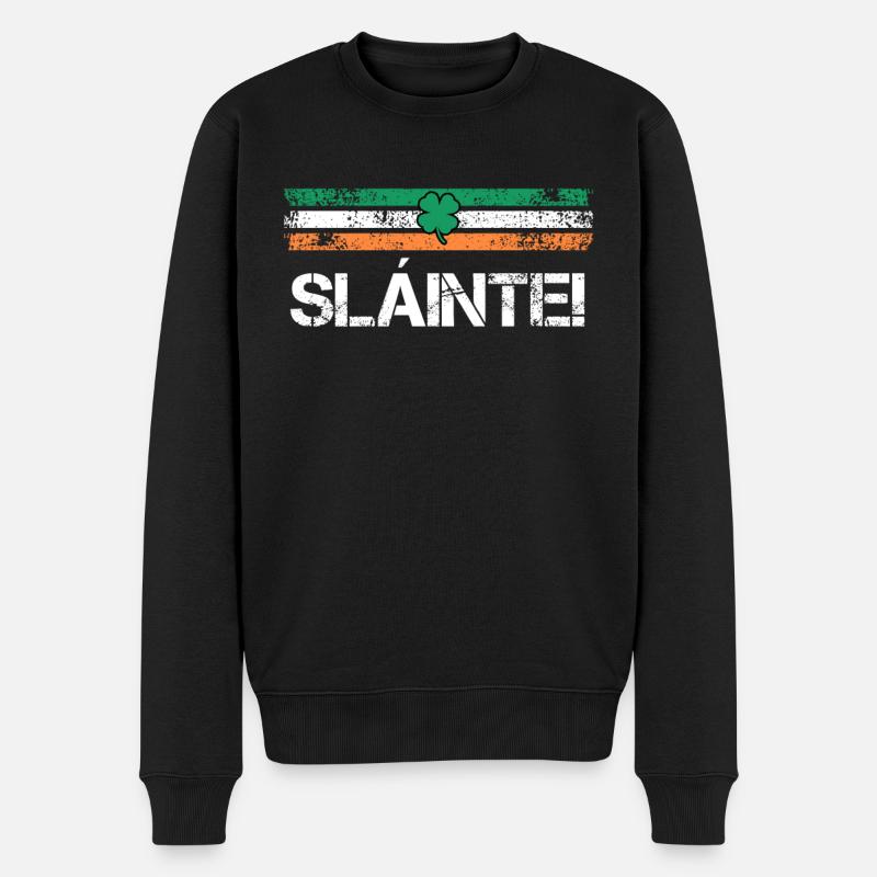 Slainte Irland Trinkspruch - Männer Premium Bio Pullover - Schwarz