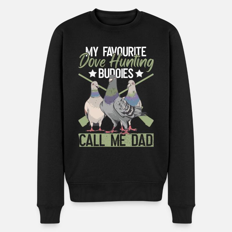 Taubenjäger Papa Jäger Vogeljagd - Männer Premium Bio Pullover - Schwarz