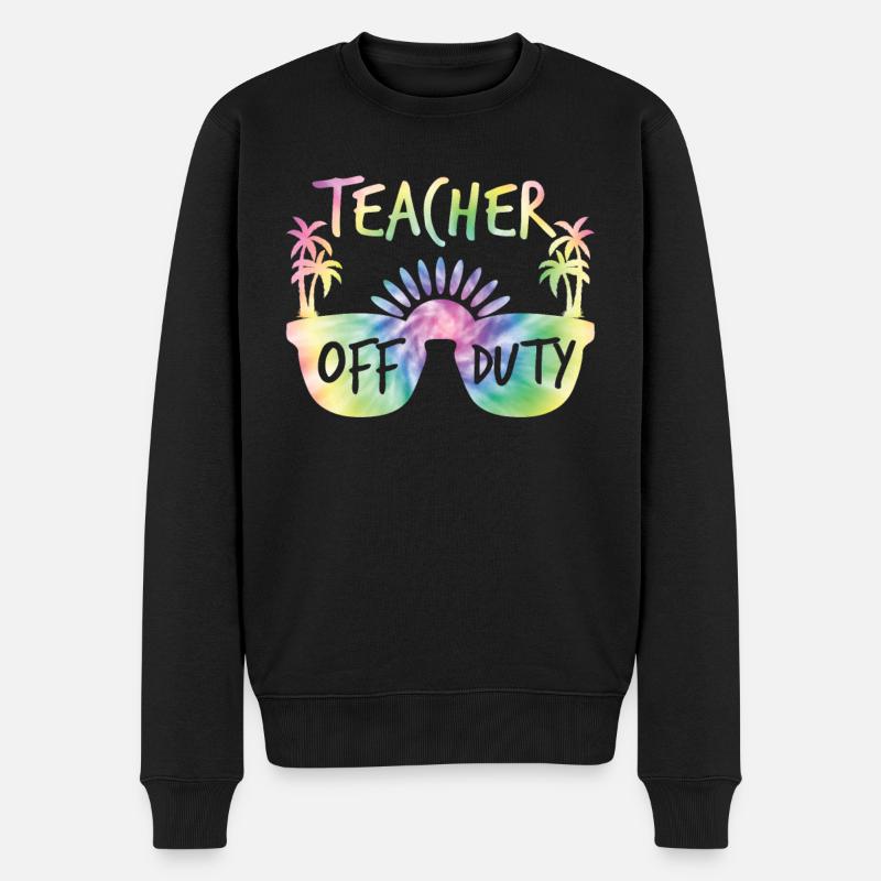 Teacher off duty Lehrerin Schule Ferien Lehrer - Männer Premium Bio Pullover - Schwarz