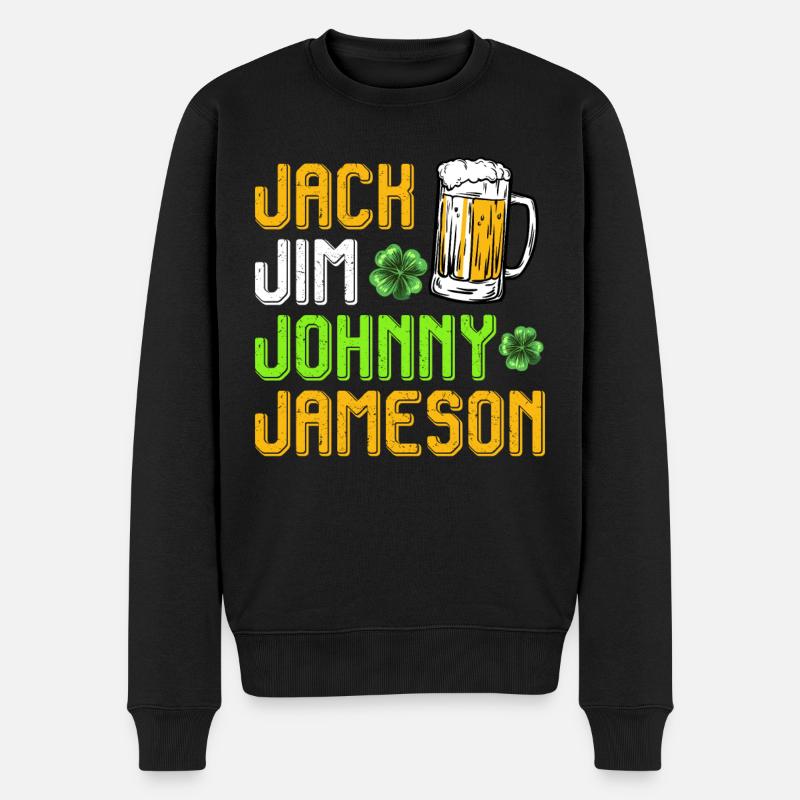 Jack Jim Johnny Jameson Saint-Patrick - Pull Premium bio Homme - noir