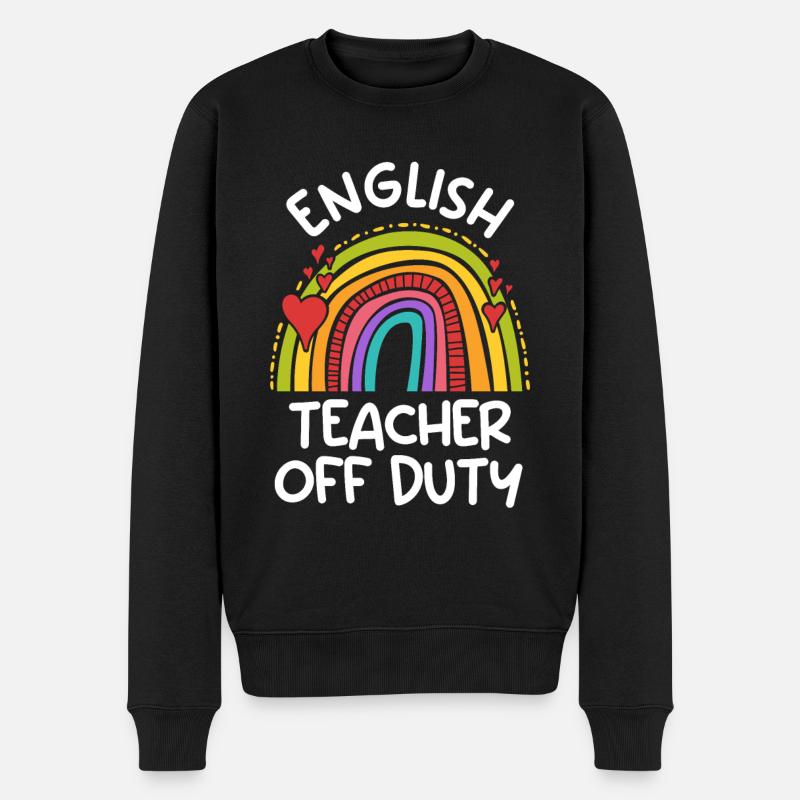 Teacher off duty Englischlehrer Englisch Lehrer - Männer Premium Bio Pullover - Schwarz