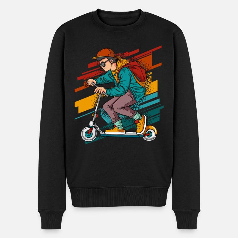 Stunt Scooter - Vintage - Männer Premium Bio Pullover - Schwarz