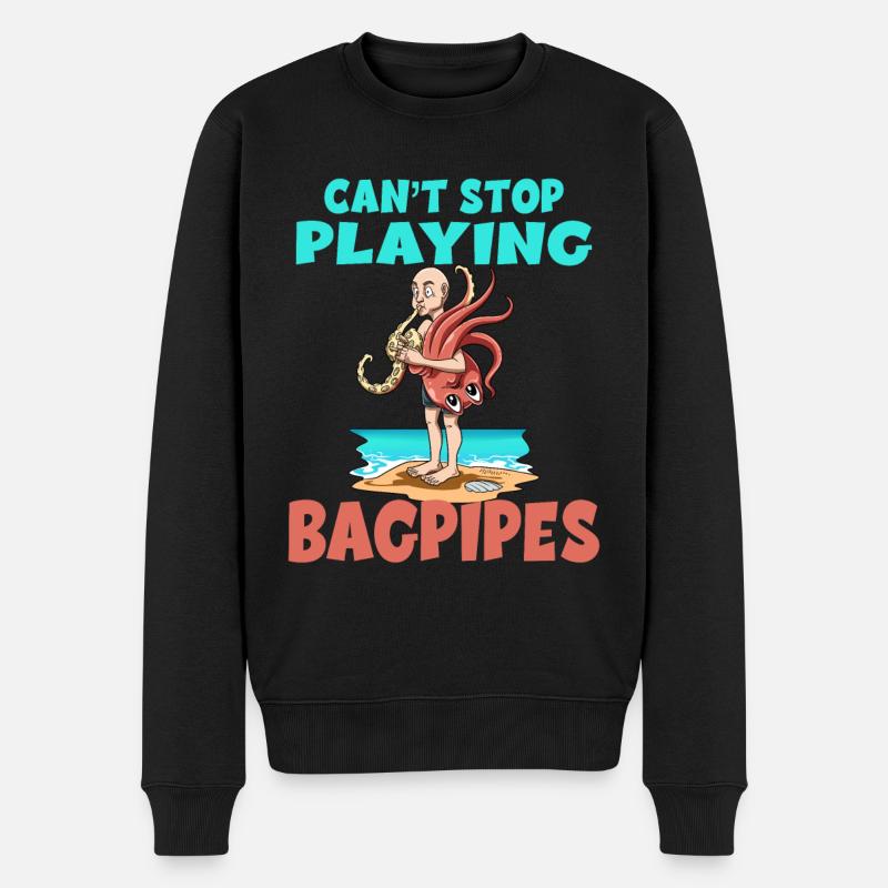 Dudelsack Can't Stop Playing Bagpipes - Männer Premium Bio Pullover - Schwarz