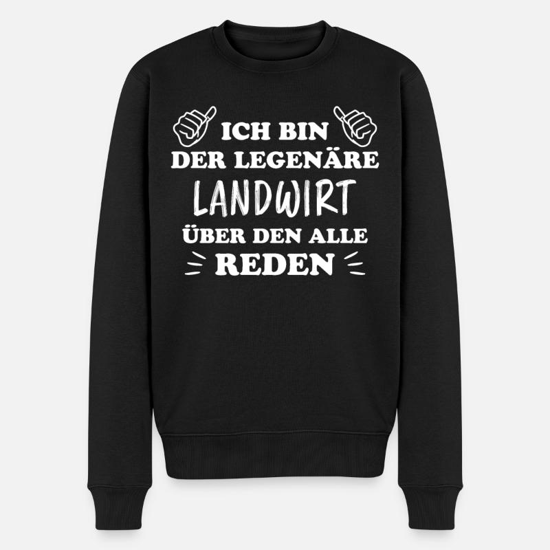 Landwirt Lustig Spruch Traktor Landwirt Geschenk - Männer Premium Bio Pullover - Schwarz