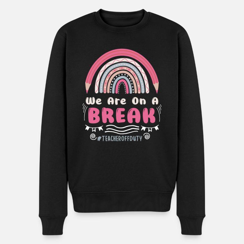 Wir machen Pause Ferien außer Dienst Lehrer - Männer Premium Bio Pullover - Schwarz