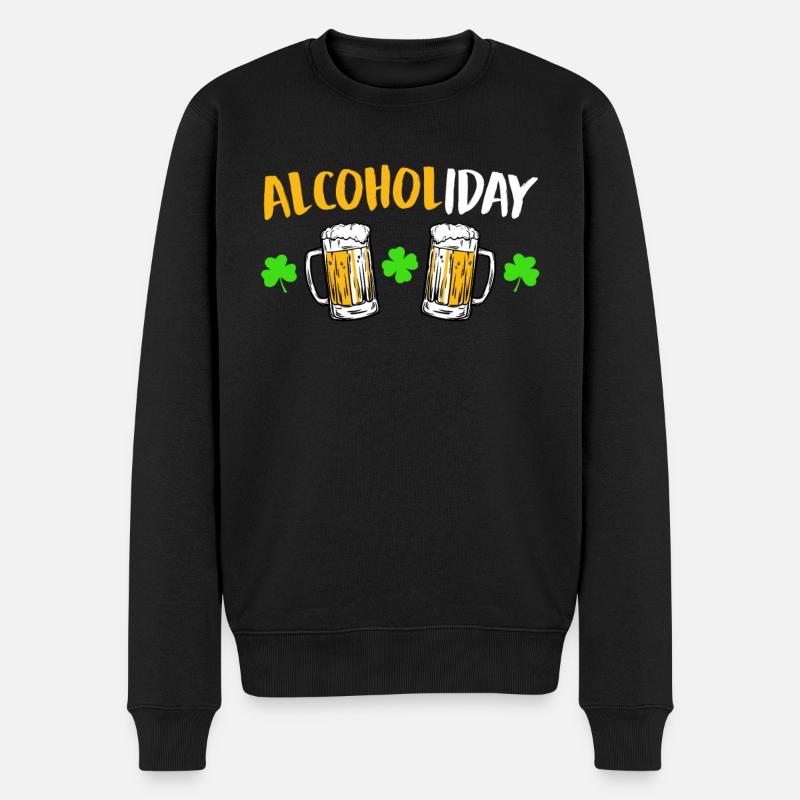 Alcoholiday St. Patricks Day - Männer Premium Bio Pullover - Schwarz