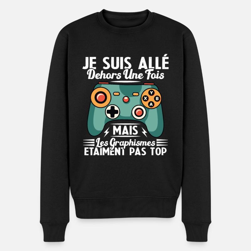 Cadeau Humour Console Graphisme Jeux Vidéo - Pull Premium bio Homme - noir
