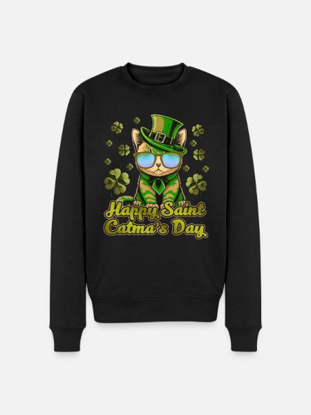 Bonne Saint-Catmas Chats Saint-Patrick - Pull Premium bio Homme - noir