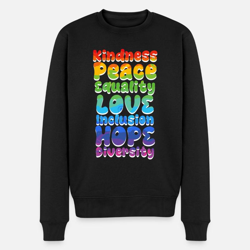 Inklusion Akzeptanz Freundlichkeit Solidarität - Männer Premium Bio Pullover - Schwarz
