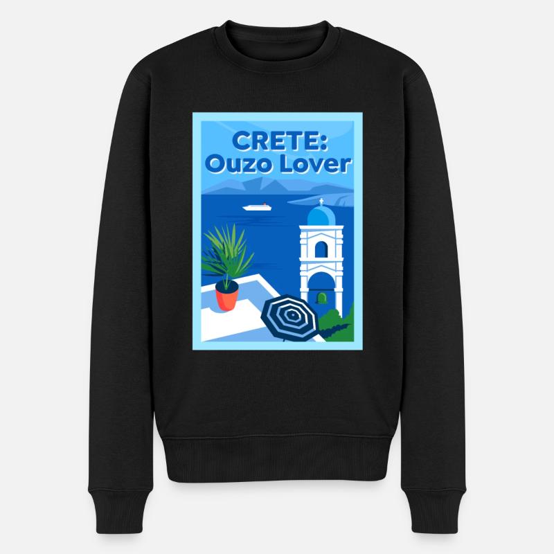 Crète Ouzo Lover - Pull Premium bio Homme - noir